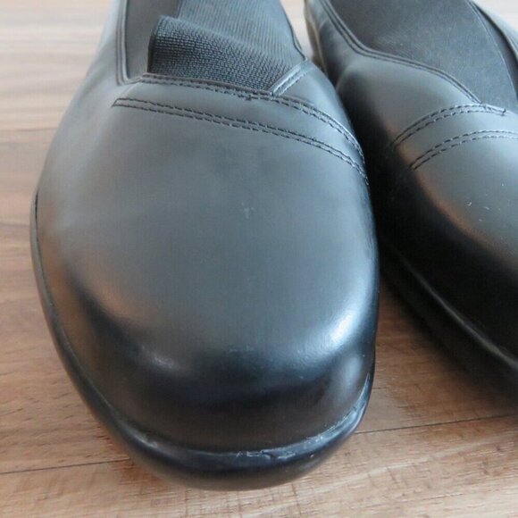 ZIERA WORK BASICS Black Leather Slip on Comfort Shoes Minimalist Office Sz 10.5 - Picture 4 of 15